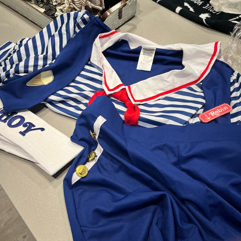 Blue and White Striped Sailor HALLOWEEN STRANGER THINGS Costume